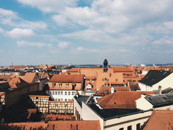 High angle shot of townscape