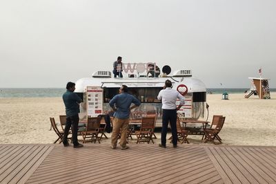 View of people on beach