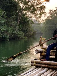 Escaping the world in a bamboo boat