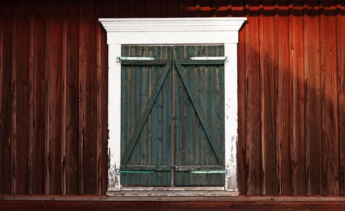 Closed wooden door