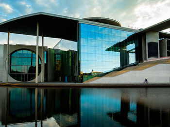 Reflection of buildings in water