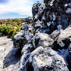 Rock formations on landscape