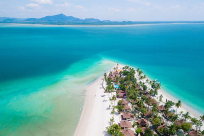 High angle view of beach against sky