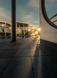 Building against sky at sunset