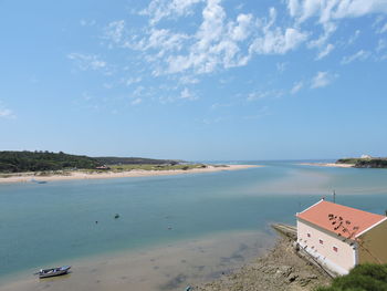 Scenic view of beach against sky