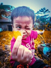 Portrait of cute boy