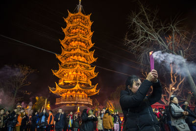 Group of people in a temple
