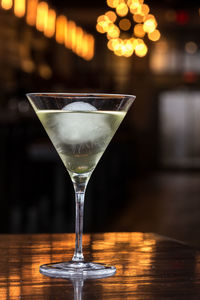 Close-up of wine glass on table