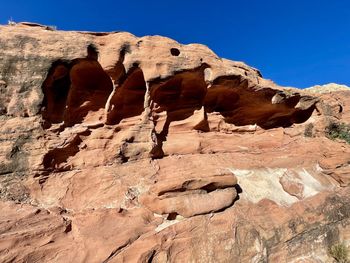 Low angle view of rock formations