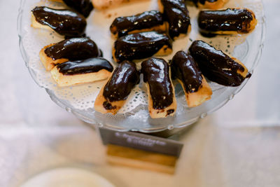 Close-up of dessert in plate on table