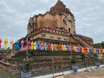 Low angle view of traditional building against sky