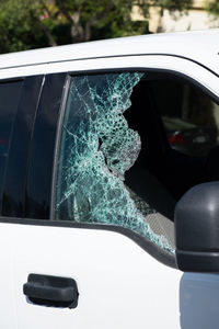 Close-up of car window