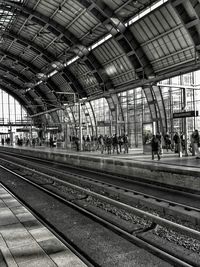 High angle view of railroad station