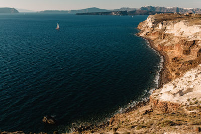 High angle view of beach