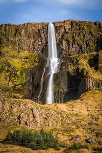 Scenic view of waterfall