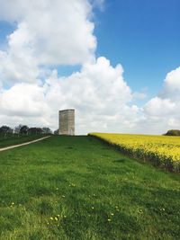 Scenic view of field against sky