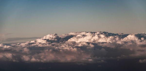 Low angle view of cloudscape against sky during sunset