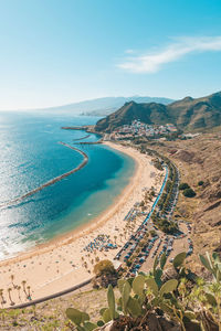 Las teresitas beach, with santa cruz and el teide