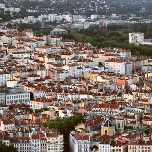 High angle shot of townscape