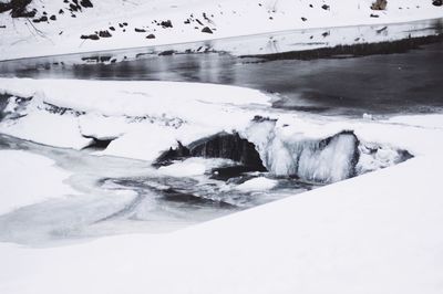 Scenic view of snow during winter