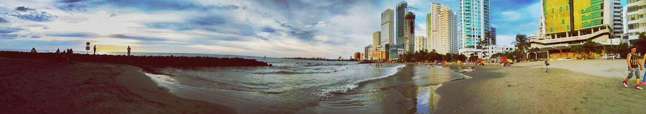 Panoramic view of beach against sky