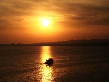 Scenic view of sea during sunset