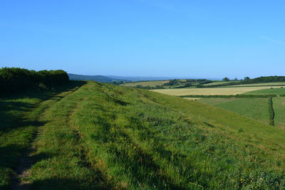 Landscape view from donkey lane track between oborne and poyntington, sherborne, dorset, england