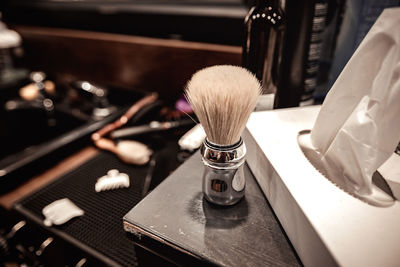 Close-up of shaving brush