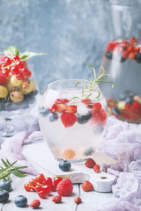 Close-up of fruits on table