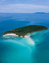 High angle view of sea against sky