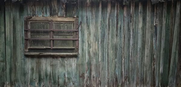 Closed door of old building