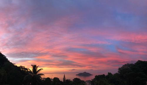 Scenic view of dramatic sky during sunset