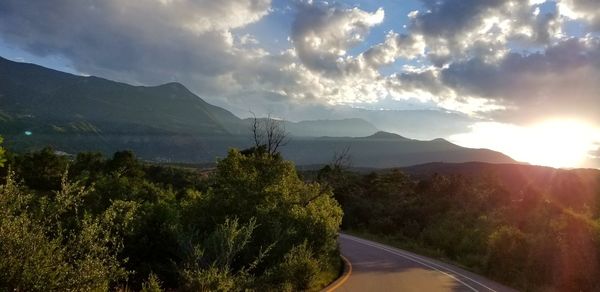 Scenic view of landscape against sky during sunset