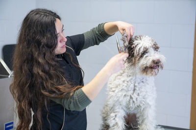 Young woman with dog