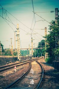 Railway tracks against sky