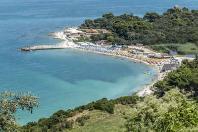 High angle view of beach