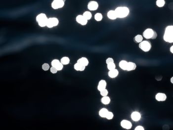 Defocused image of illuminated lights at night