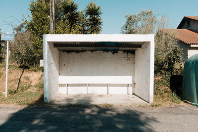 View of old bus stop in spain