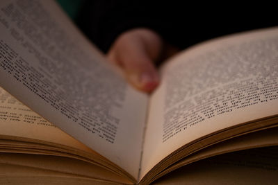 Close-up of open book