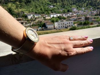 Close-up of woman hand