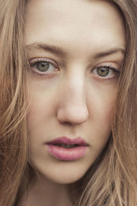 Close-up portrait of a beautiful young woman