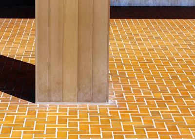 Close-up view of yellow wall