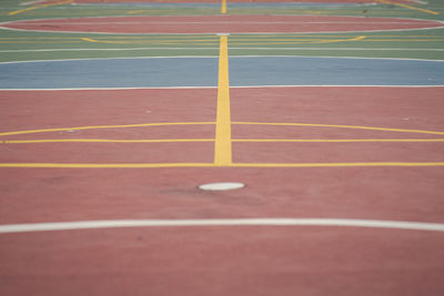 Empty outdoor basketball court.