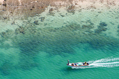 Boat sailing on sea