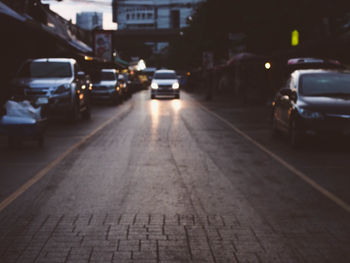 Cars on road in city