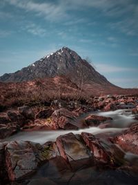 Scenic view of mountain against sky