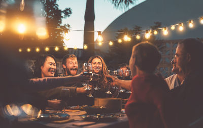 Group of people at restaurant