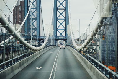 View of suspension bridge