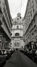 Road along buildings