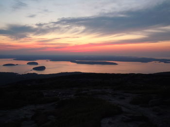 Scenic view of sea at sunset